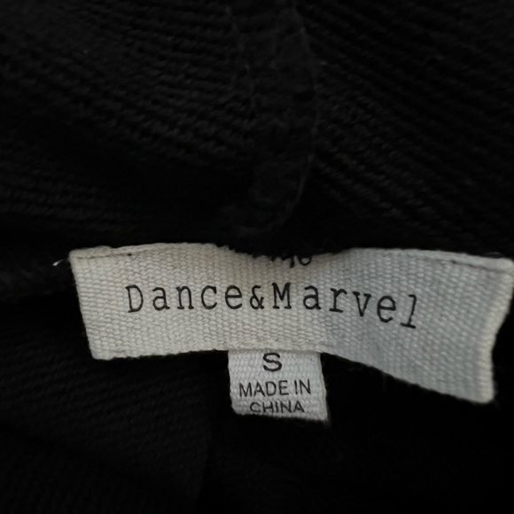 Dance & Marvel black cropped hoodie with red & white racing stripe sleeve - Picture 3 of 3
